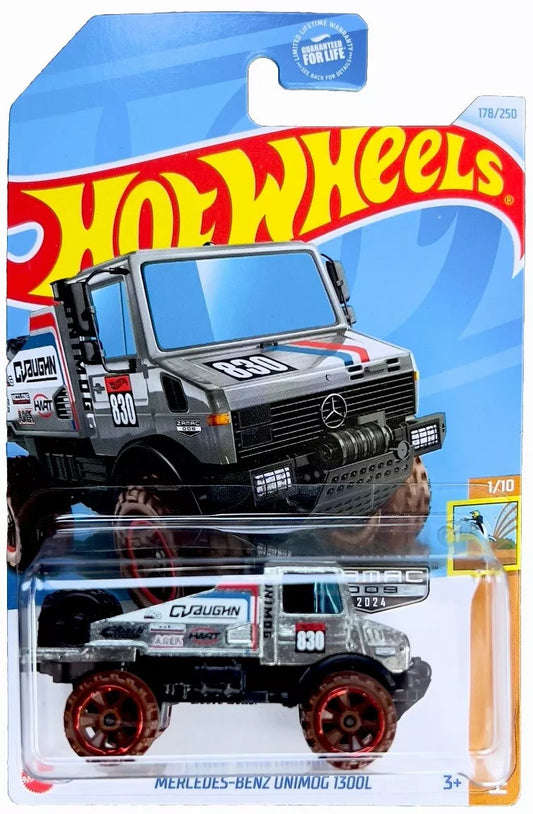 Hot Wheels 2024 #178/250 Mercedes-Benz Unimog 1300L, Walmart Exclusive, ZAMAC