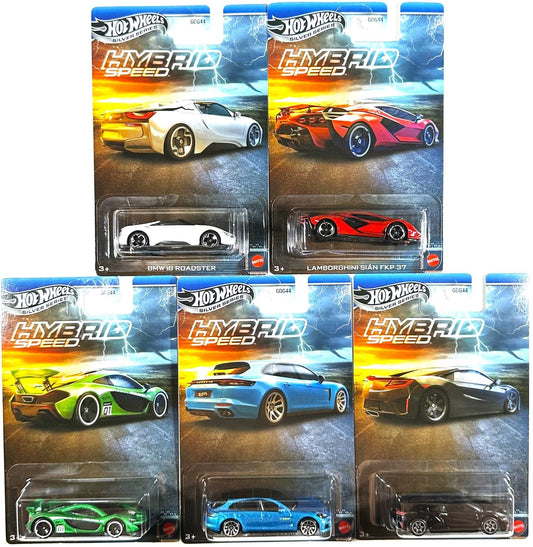 Hot Wheels 2025 Silver Label Hybrid Speed Full Set, 5 Cars