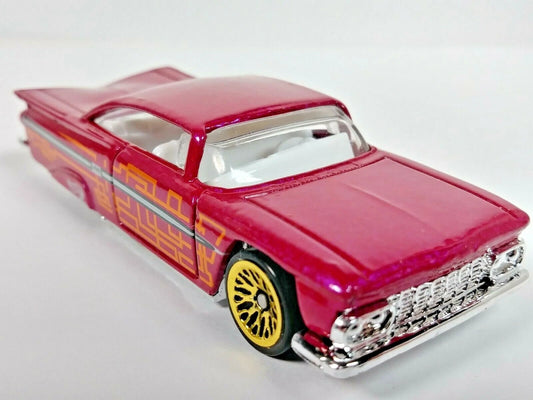 Hot Wheels 1997 #517 '59 Chevy Impala, NEW/LOOSE, pink (gold LW)