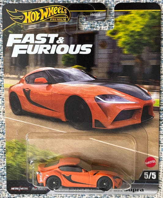 Hot Wheels 2025 Premium Fast & Furious L Assortment 5/5, 2021 Toyota GR Supra, orange