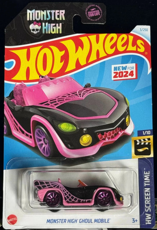 Hot Wheels 2024 #003/250 Monster High Ghoul Mobile, multiple color options