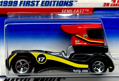 Hot Wheels 1999 #914 Semi Fast, NEW/LOOSE, black & red