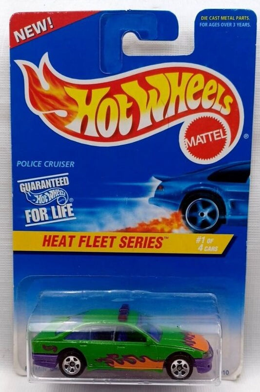 Hot Wheels 1997 Heat Fleet Series #1/4 Police Cruiser, green