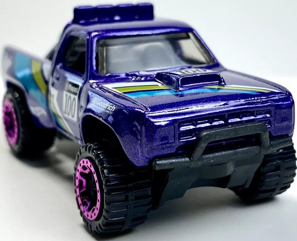 Hot Wheels 2024 #038/250 '87 Dodge D100, DOLLAR TREE EXCLUSIVE, NEW/LOOSE, polished purple