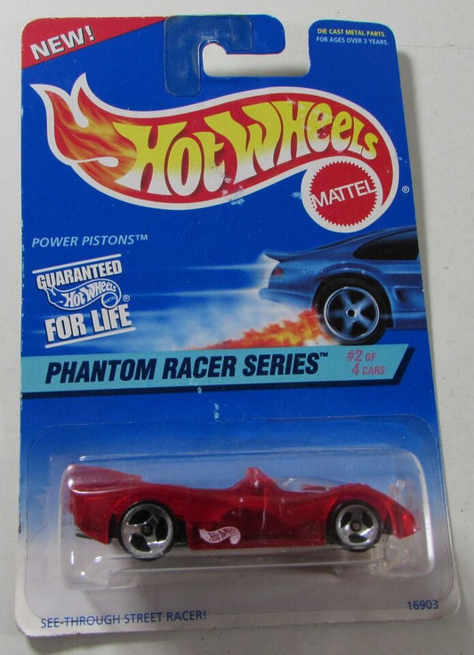 Hot Wheels 1997 Phantom Racer Series #2/4 Power Pistons, translucent red