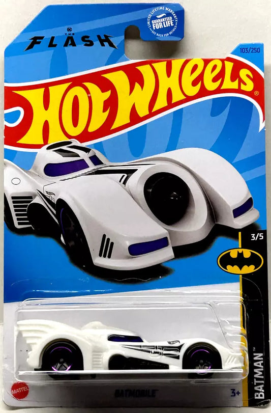 Hot Wheels 2023 #103/250 (1989) Batmobile, white