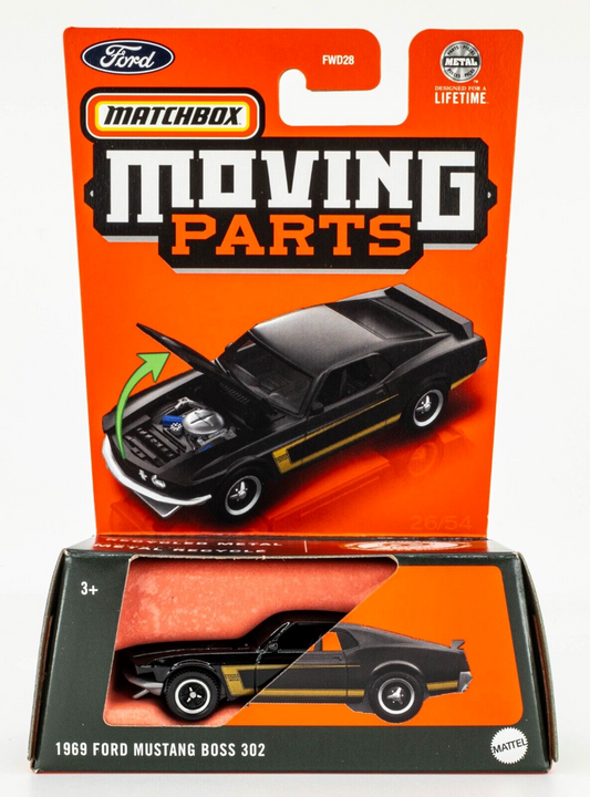 Matchbox 2024 Moving Parts 1969 Ford Mustang Boss 302, black