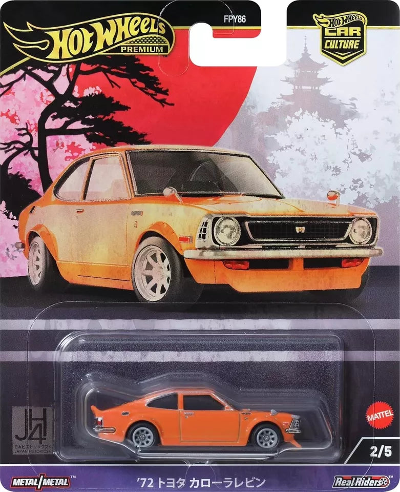 Hot Wheels 2024 Japan Historics 2/5  ‘72 Toyota Corolla Levin, orange