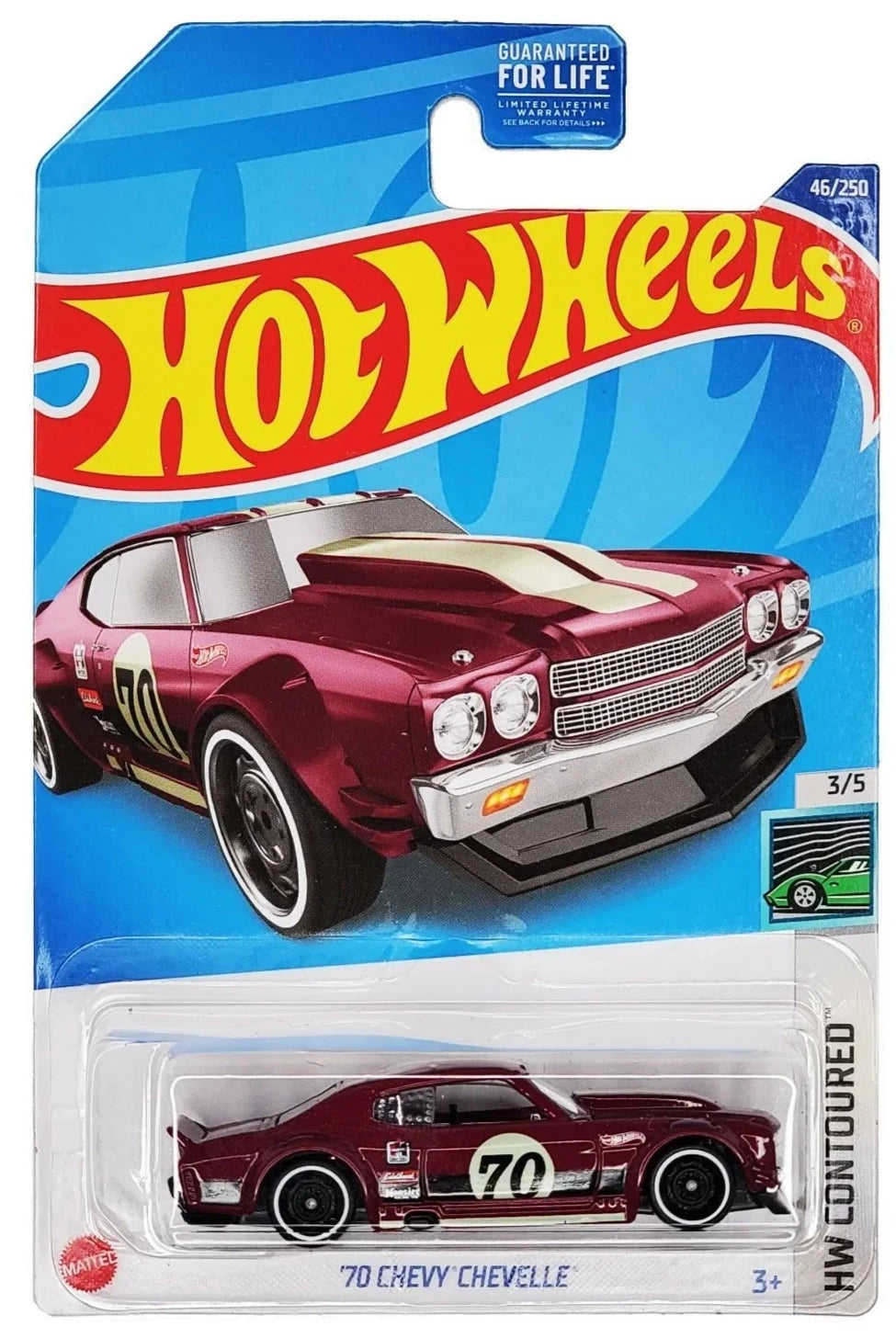 Hot Wheels 2022 #046/250 '70 Chevy Chevelle, maroon