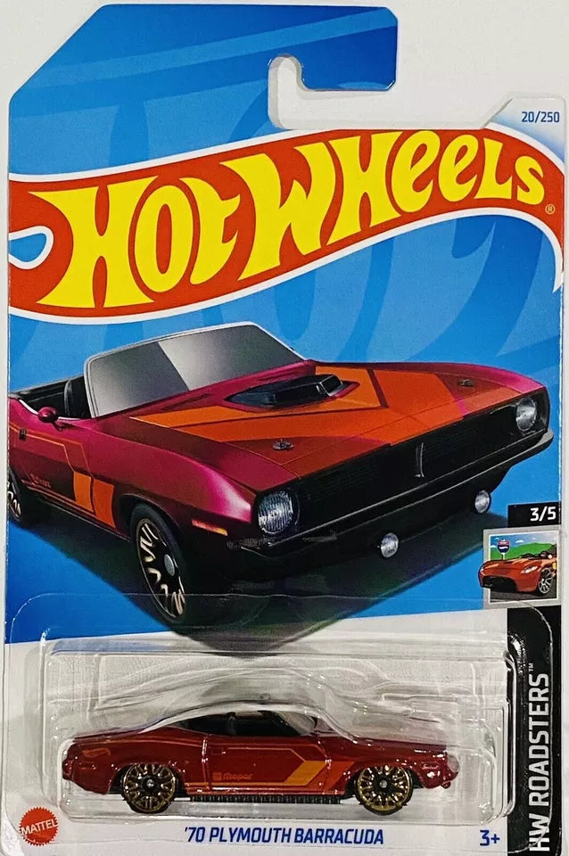 Hot Wheels 2024 #020/250 '70 Plymouth Barracuda, multiple color options
