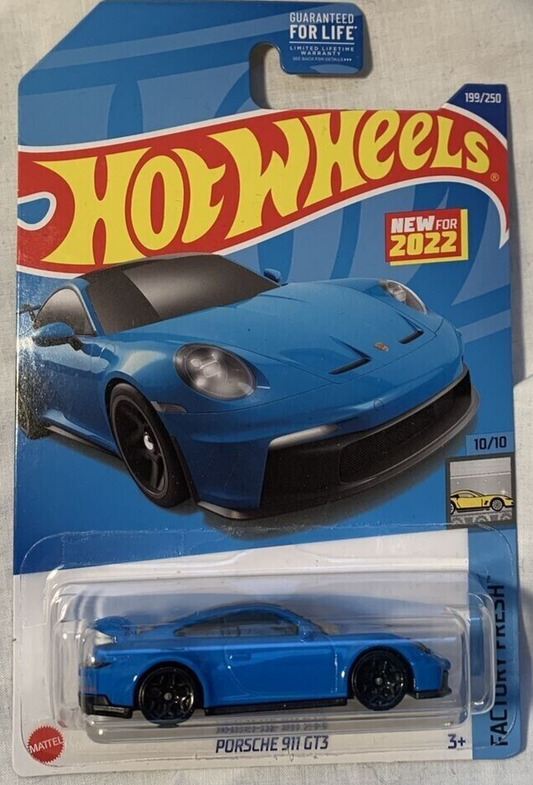 Hot Wheels 2022 #199/250 Porsche 911 GT3, multiple color options