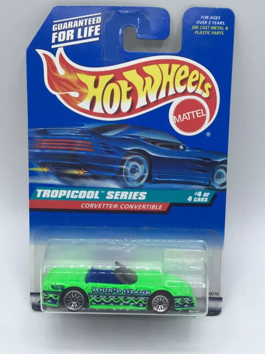 Hot Wheels 1997 Tropicool Series #4/4 Corvette Convertible, green
