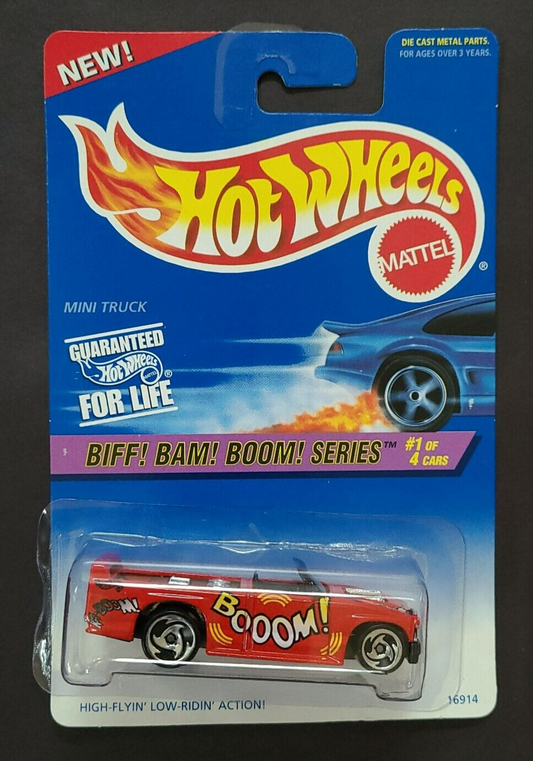 Hot Wheels 1996 Biff! Bam! Boom! Series #1/4 Mini Truck, red